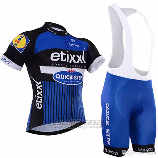 2018 Cycling Jersey Etixx Quick Step Blue Short Sleeve and Bib Short